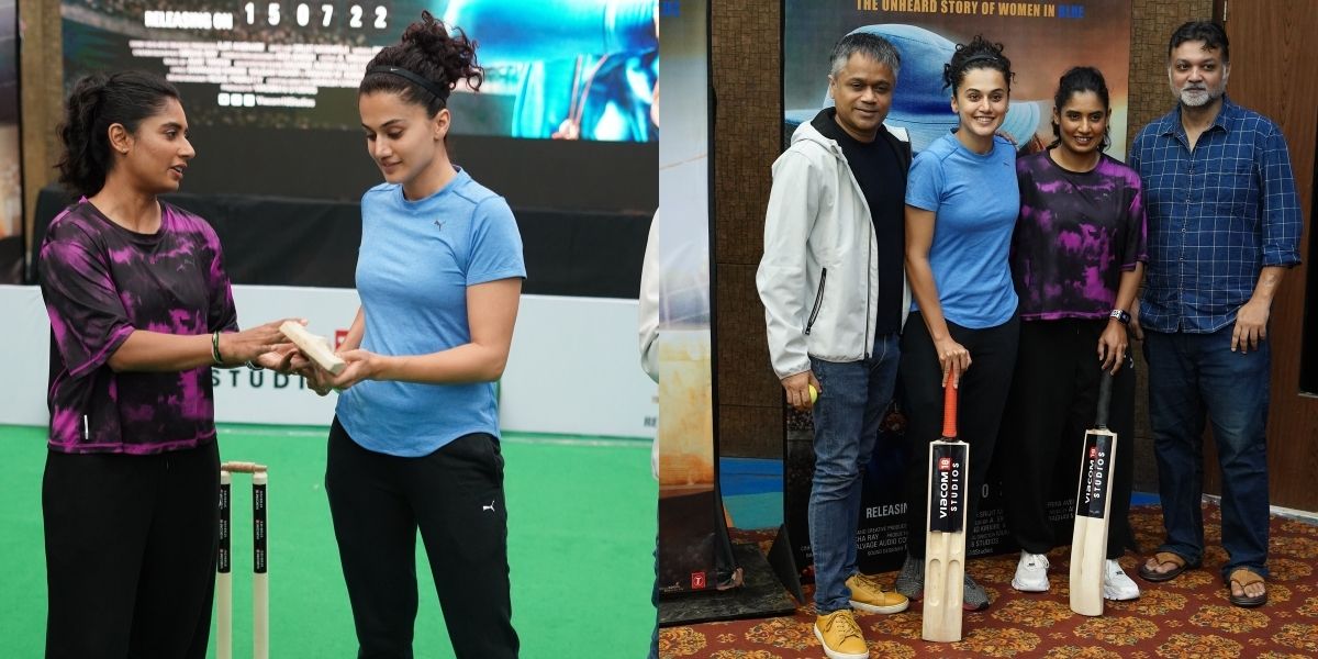 Mithali Raj and Taapsee Pannu’s friendly match with the media